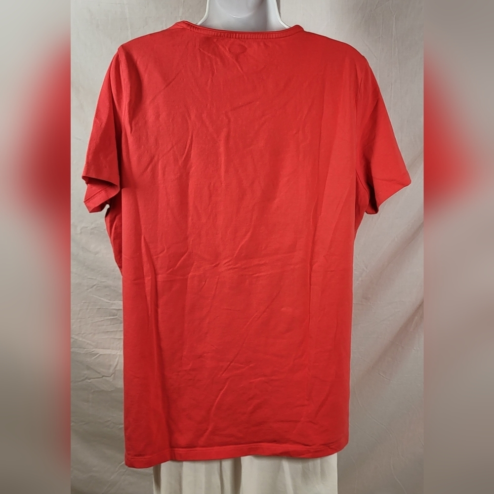 KIM ROGERS Red Scoop Neck Short Sleeve T-Shirt - Size XXL or Size 20 - Picture 2 of 3